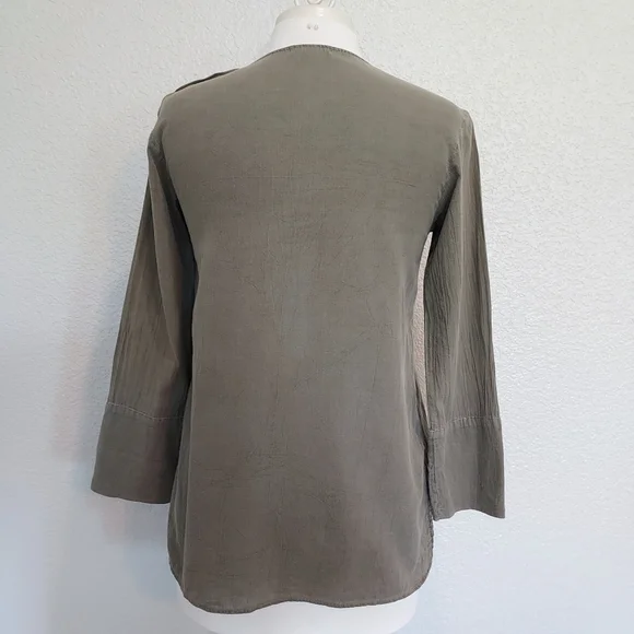 James Perse Olive Green Casual Top Size 1 - Picture 9 of 14